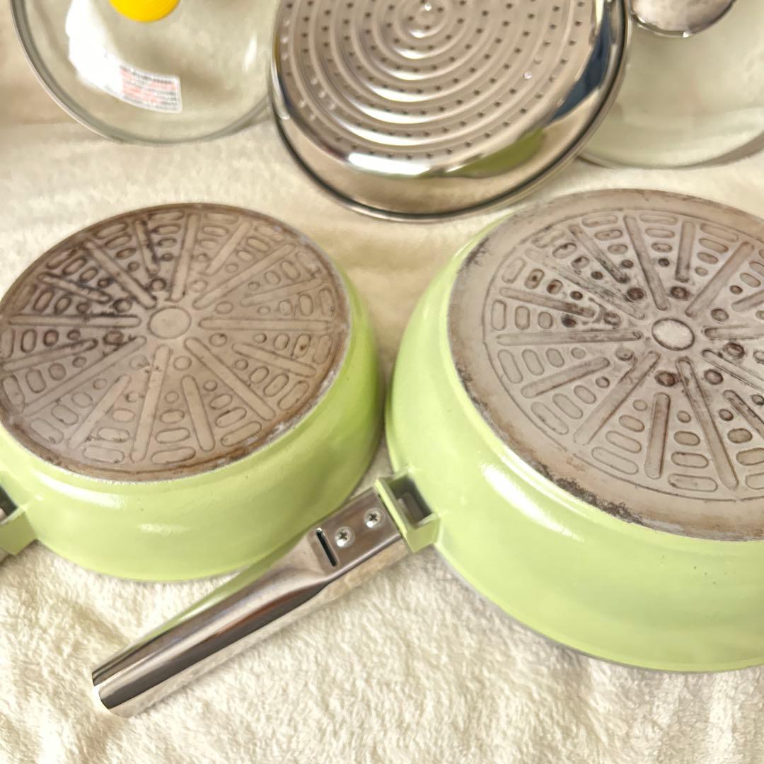 アサヒ軽金属　オールパン　22 26 セット　スチーマー　シリコンハンドル