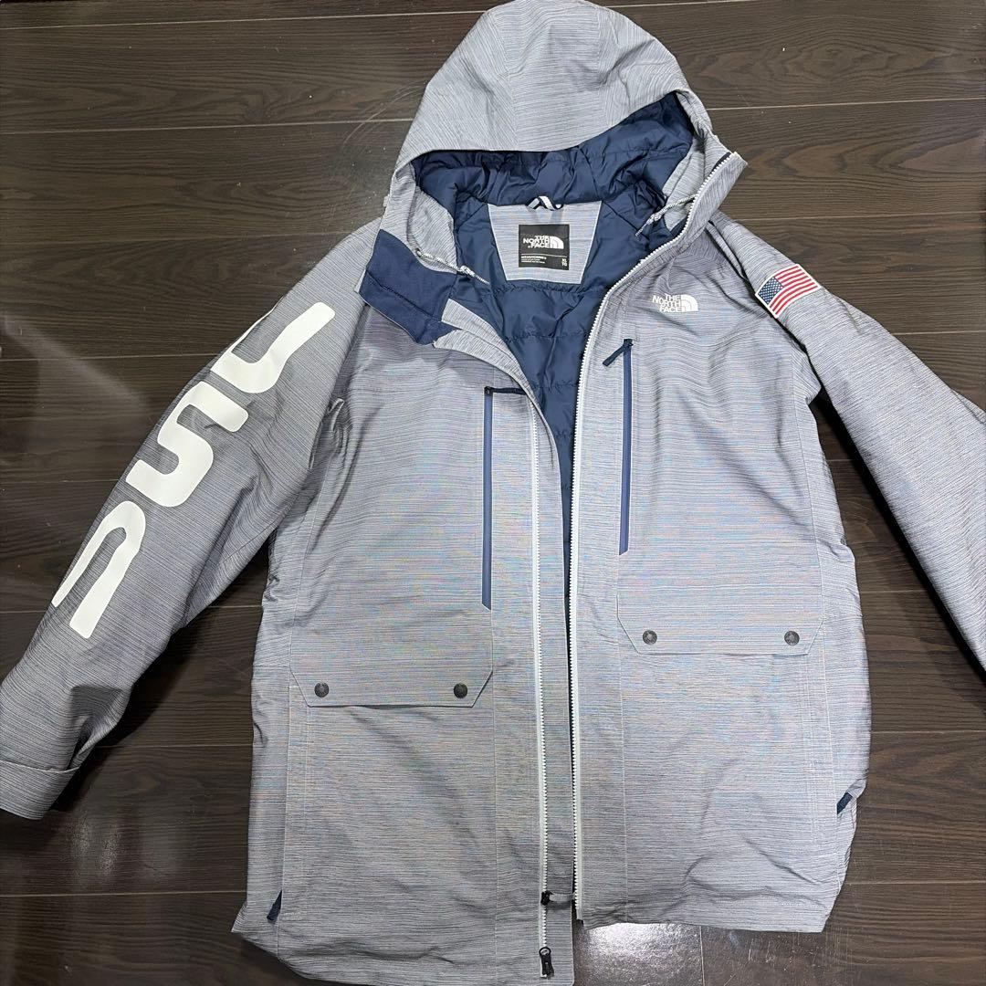 THE NORTH FACE XL ダウンジャケット グレー/ネイビー