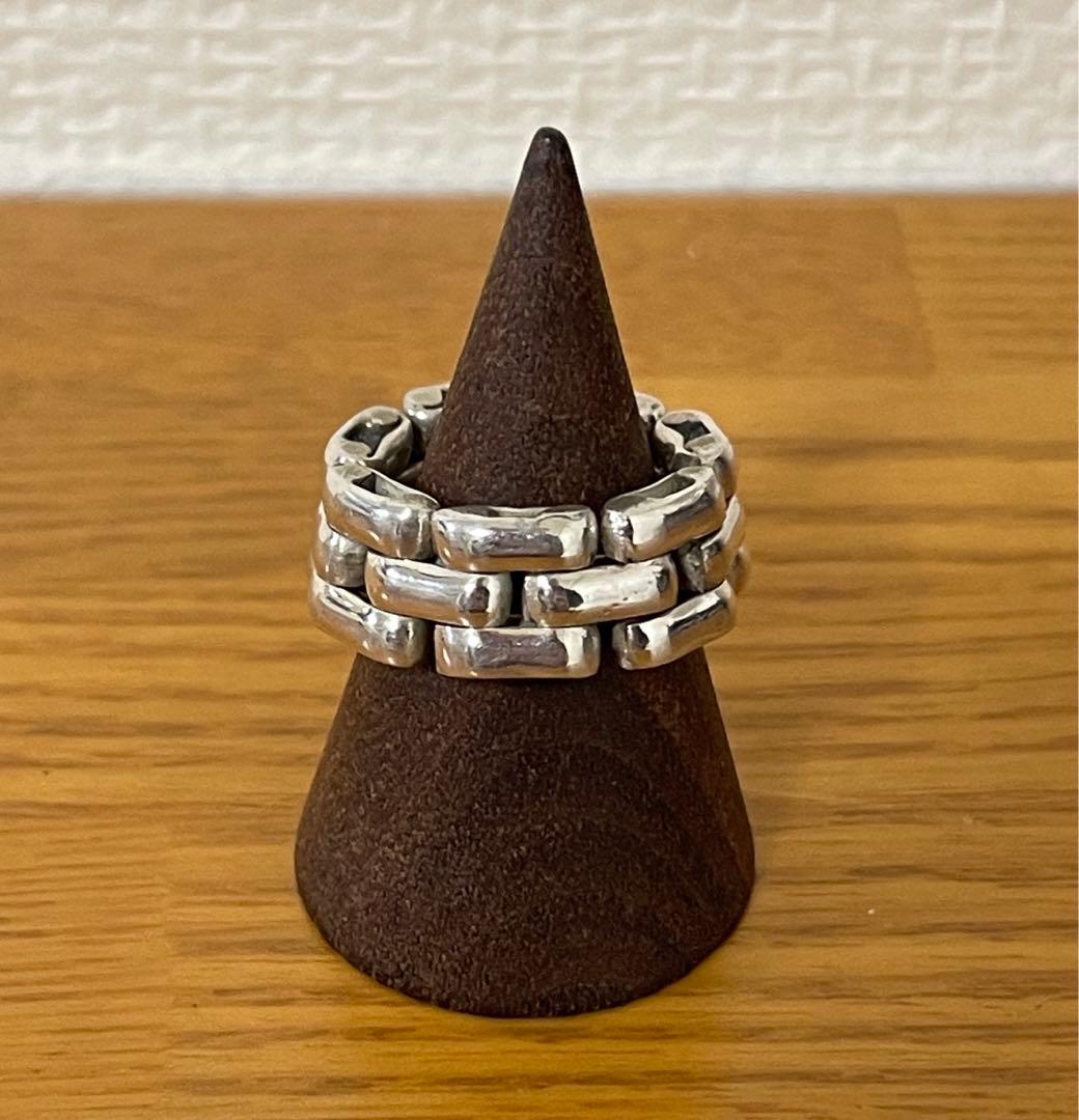 美品 LAVER 3 LINK RING S 指輪 メキシカンジュエリー