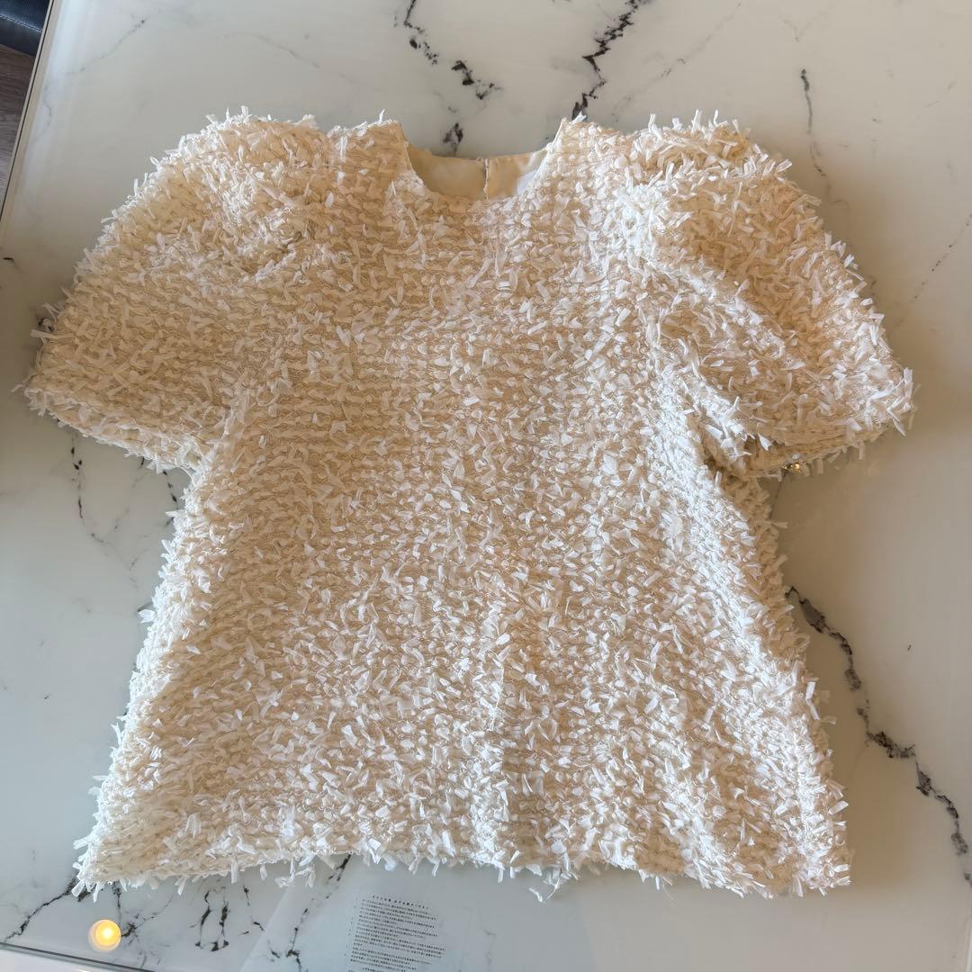 OHGA フリンジトップス　ツイード トップス　オーガ