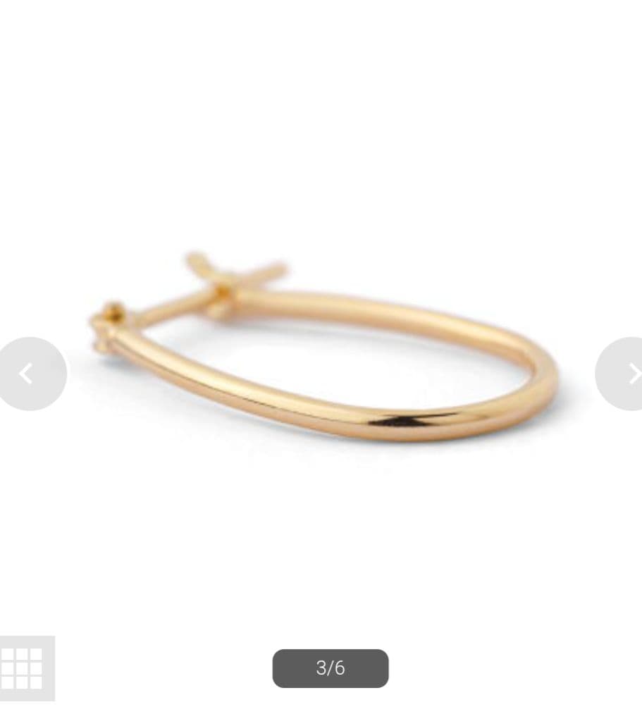 【アネモネ】オーバルフープピアスK10