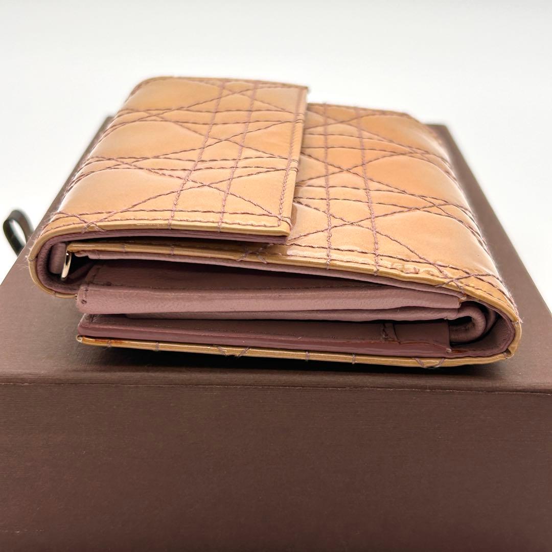 Christian Dior ディオール 二つ折り財布 エナメル レザー 良品