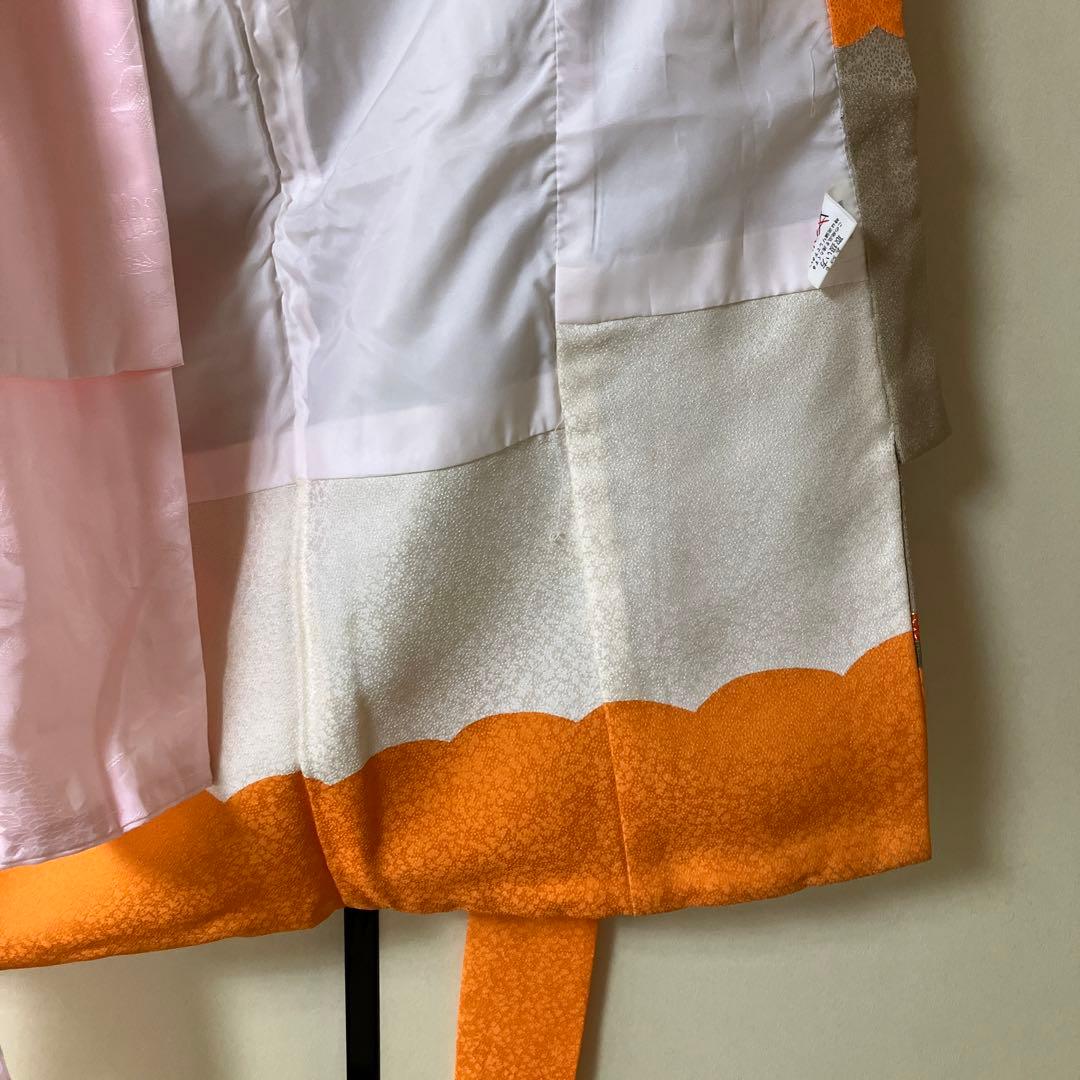 お宮参り女の子　産着　七五三（三歳）　一つ身　長襦袢付き　お祝着　正絹着物のしめ