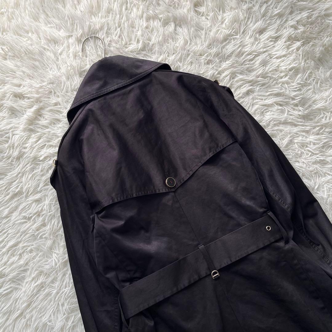 【美品】マックスマーラ ロングトレンチコート ベルト付き ダブル ブラック40