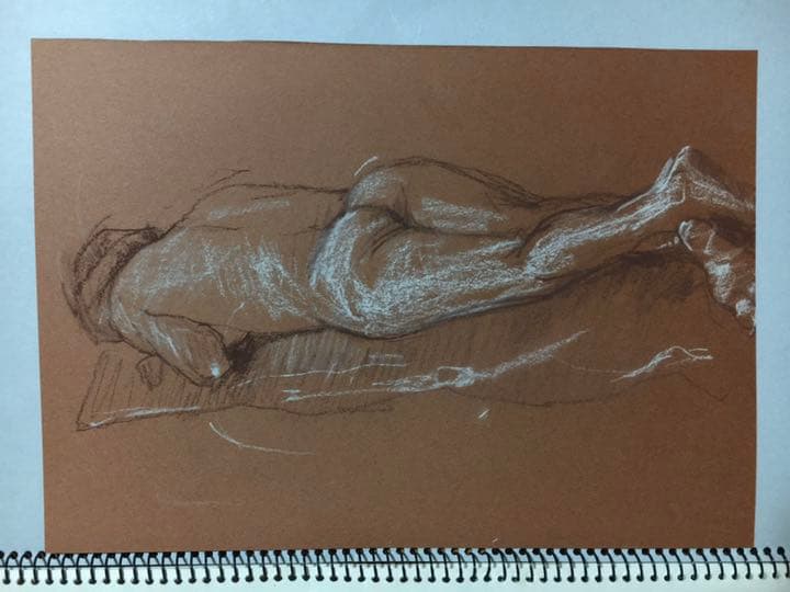 裸婦　パステル画