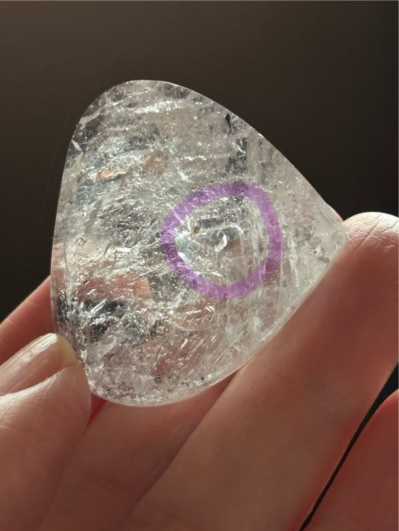 水入り水晶　ハート型　34g エレスチャル　　エンハイドロ　お守りにも　天然石