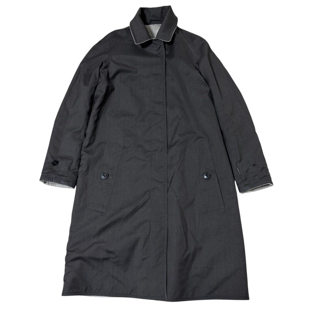 バーバリーロンドン　カシミア100%ロングコート　グレー　リバーシブル