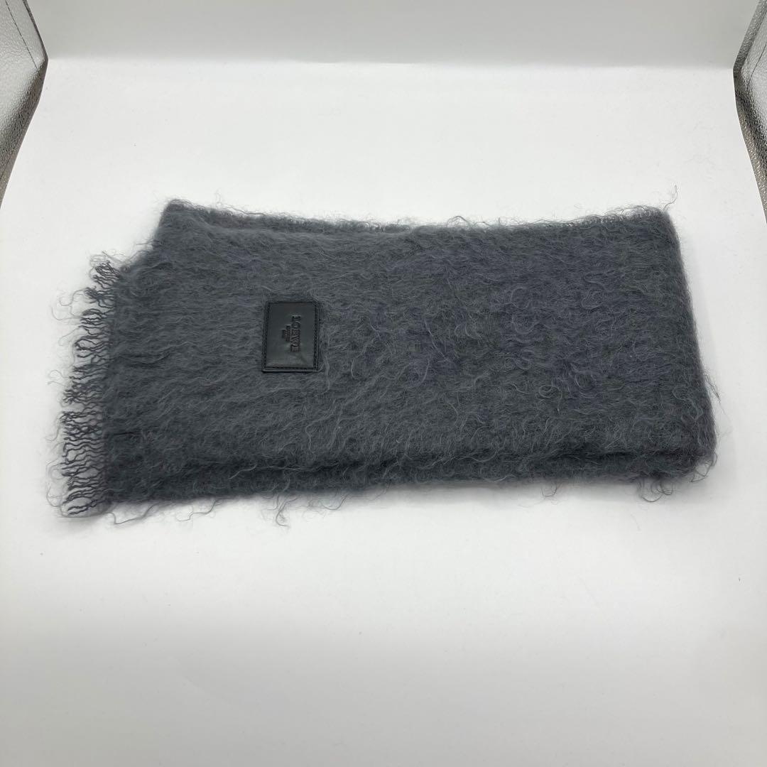 LOEWE マフラー　モヘヤ　グレー