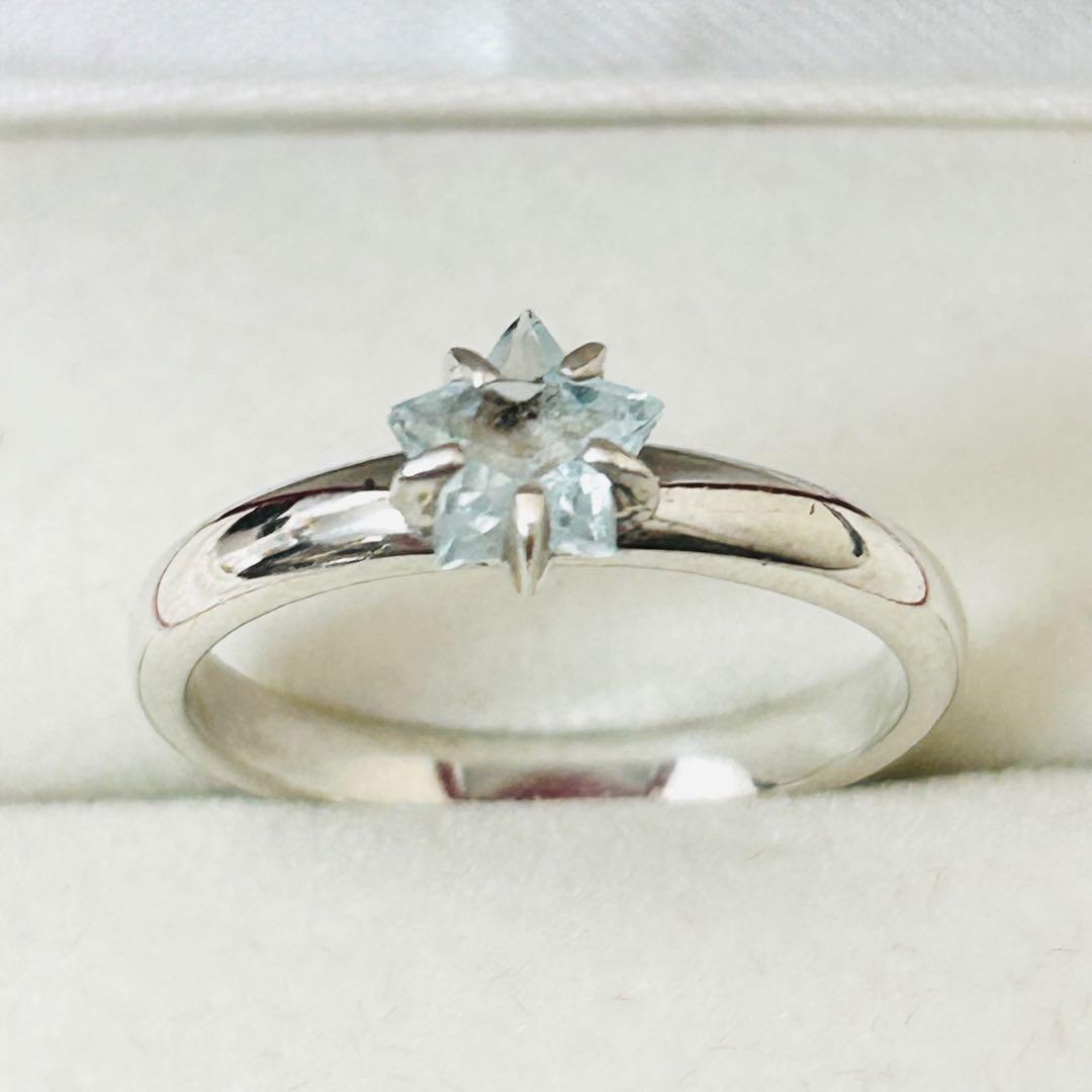 スタージュエリー　シルバー925 アクアマリン　リング　13号