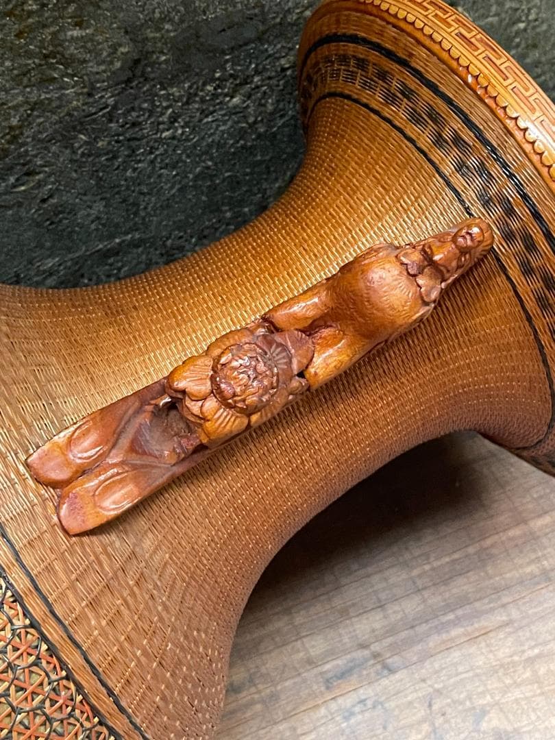 希少 1940's ヴィンテージ 上海伝統工芸 竹細工 編み込 大型 花瓶 花壺