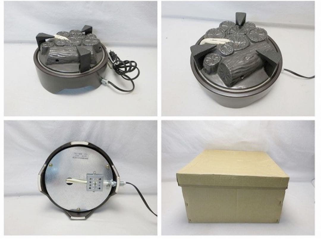 美品 茶道具 焼杉磨入子 置炉 釜師 清光作筒釜 ヤマキ電熱器 3点セット紙箱