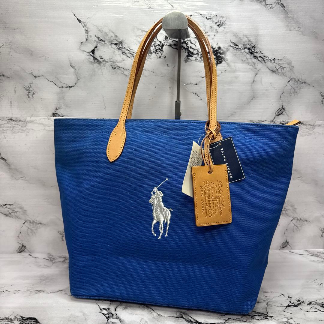 (マリー)大人気、ラルフローレン、トートバッグ、A-4可、ポニー刺繍、高級