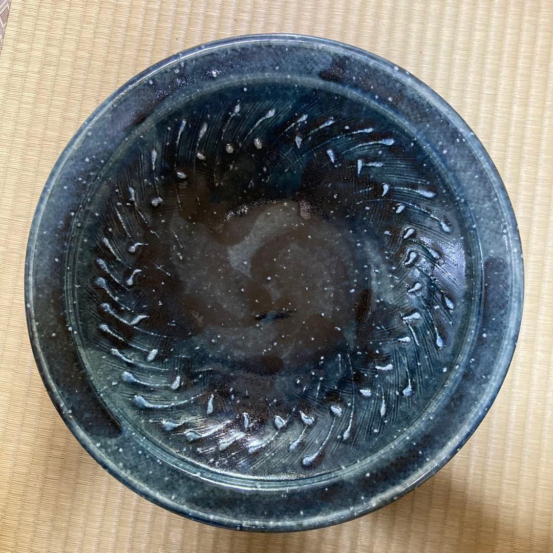 武内晴二郎？　倉敷堤窯？　呉須釉大皿　民藝　民芸