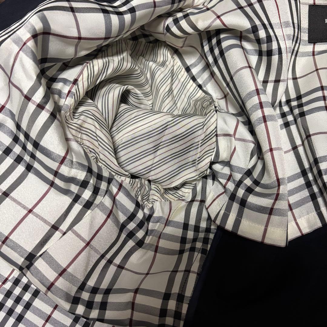 ☆*☆様 美品 バーバリーブラックレーベル マリンコート 銀ボタン ロゴ刺繍 黒