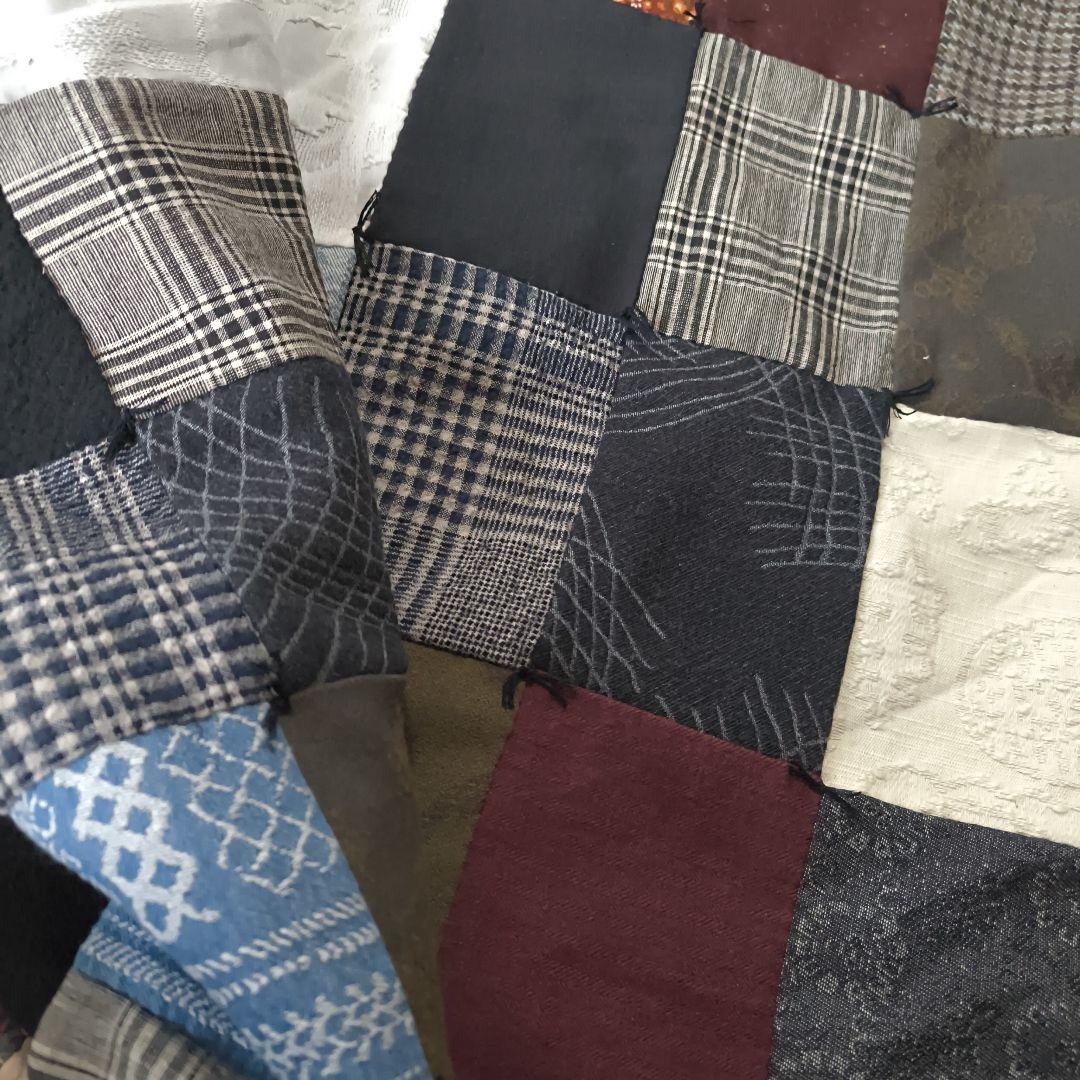 お値下げハンドメイドパッチワーク暖か大判ブランケット群言堂 松場登美 藍