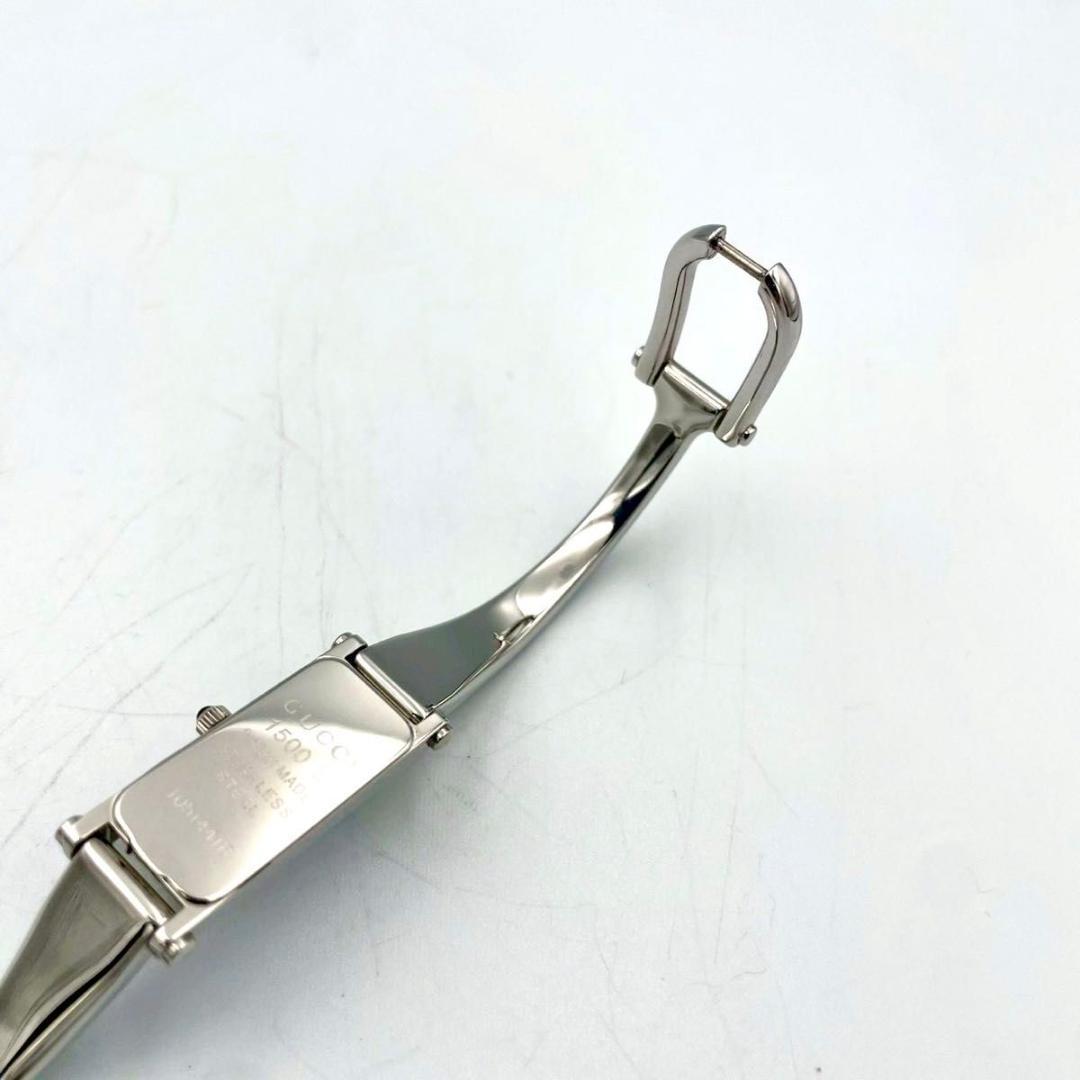 532 新品電池 グッチ 1500L 腕時計 スクエア バングルウォッチ 稼働品