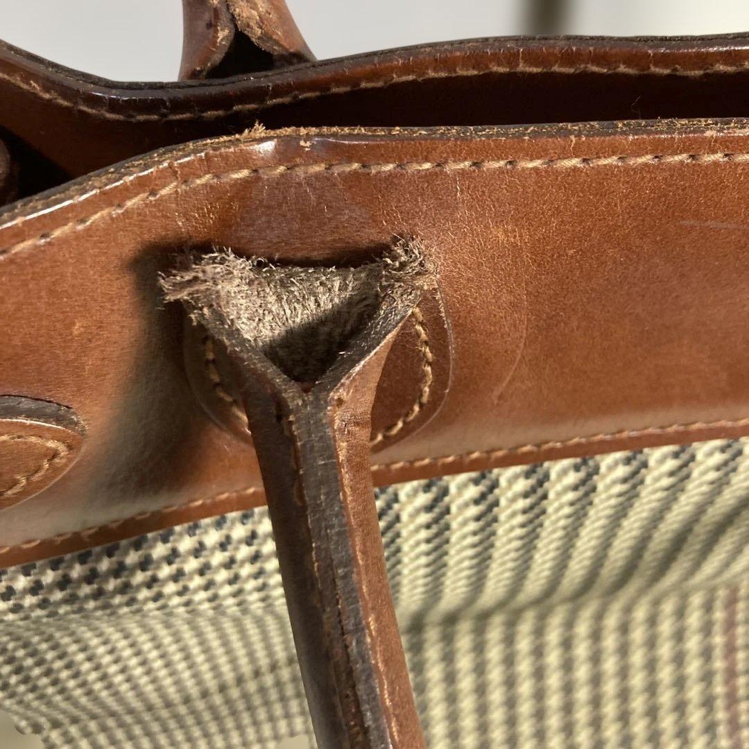 【良品 】ポロラルフローレン ハンドバッグ A4可 PVCレザー 千鳥格子