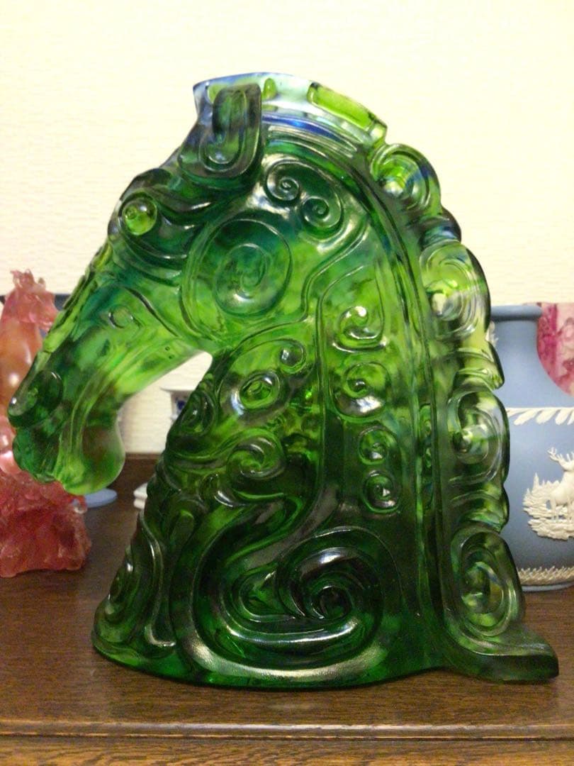 琉璃工房・LLGF・水晶琉璃・キングダム・王騎・甲冑馬・鎧馬・特大約9kg・美品