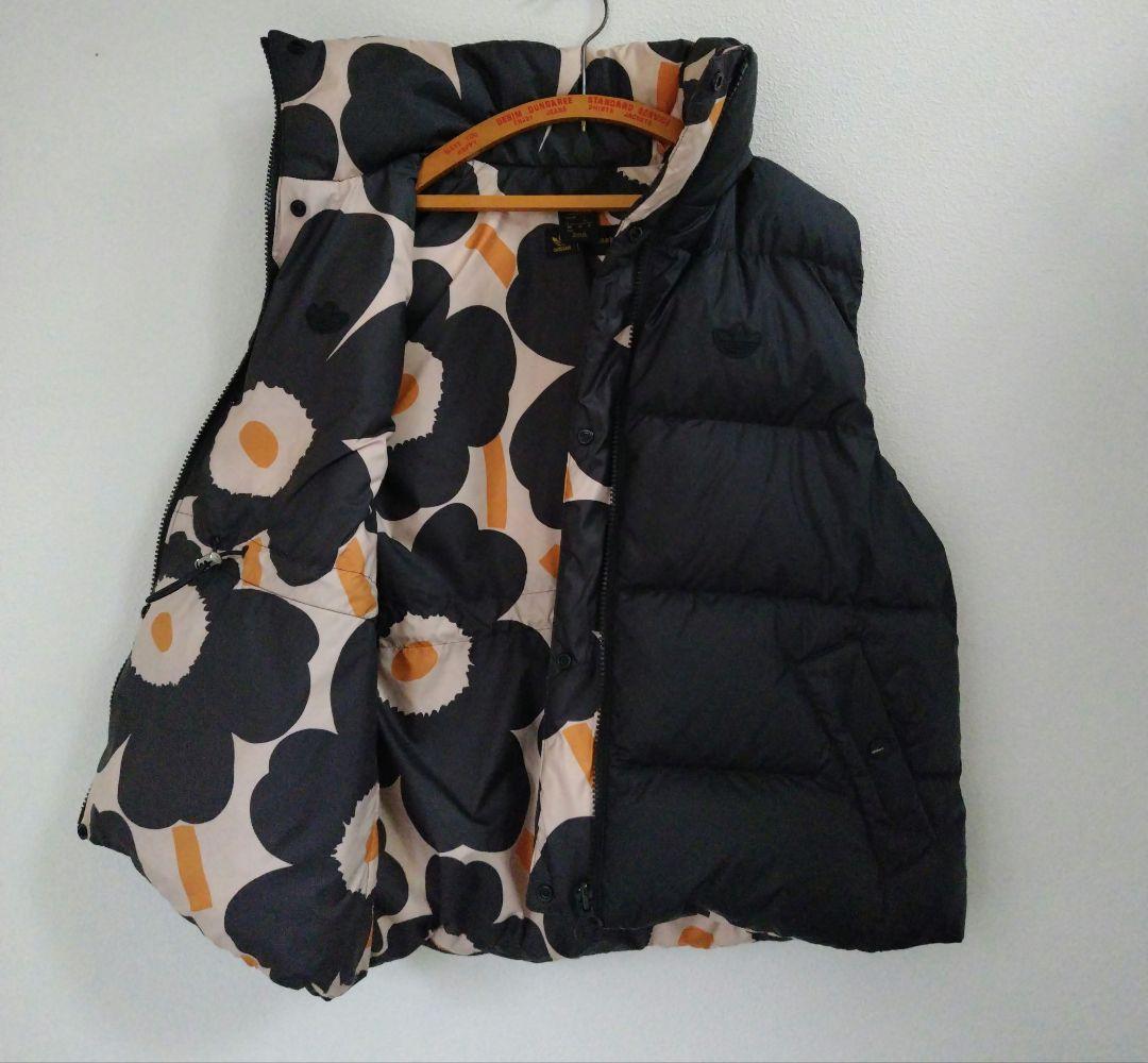 アディダス×マリメッコ コラボ リバーシブル ジップアップ ダウンベスト XS