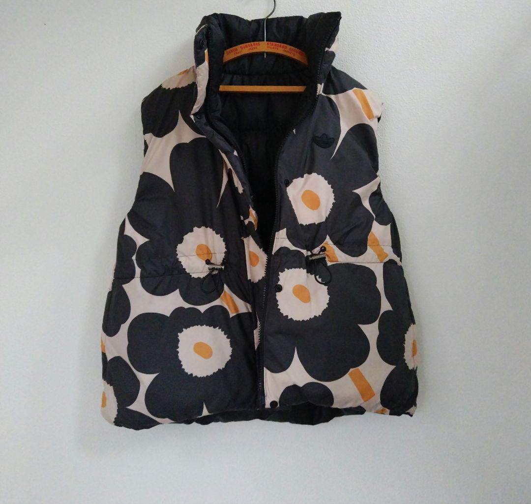 アディダス×マリメッコ コラボ リバーシブル ジップアップ ダウンベスト XS