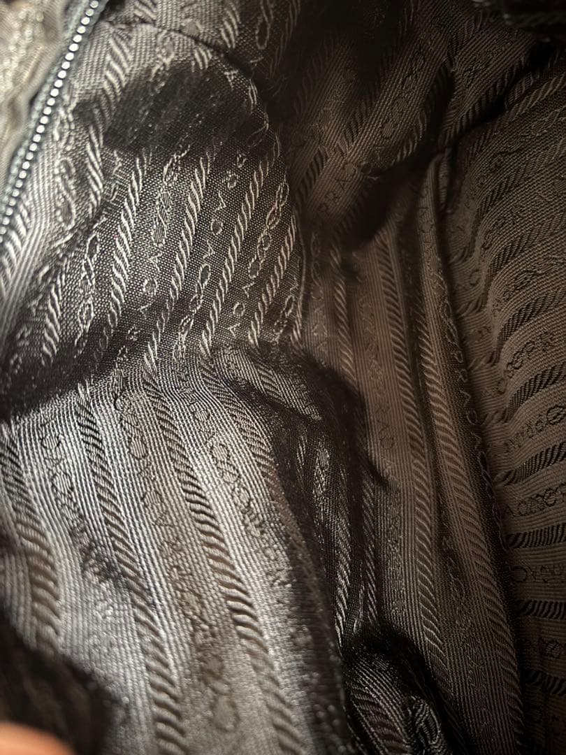 プラダ PRADA ナイロントートバッグ ビーズ 黒 タッセル