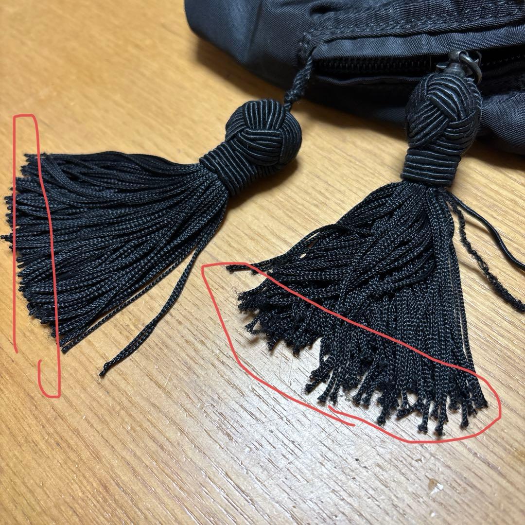 プラダ PRADA ナイロントートバッグ ビーズ 黒 タッセル