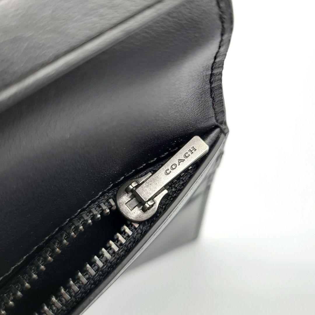 COACH 長財布 新品 ブラック お札入れ 小銭入れ エンボス
