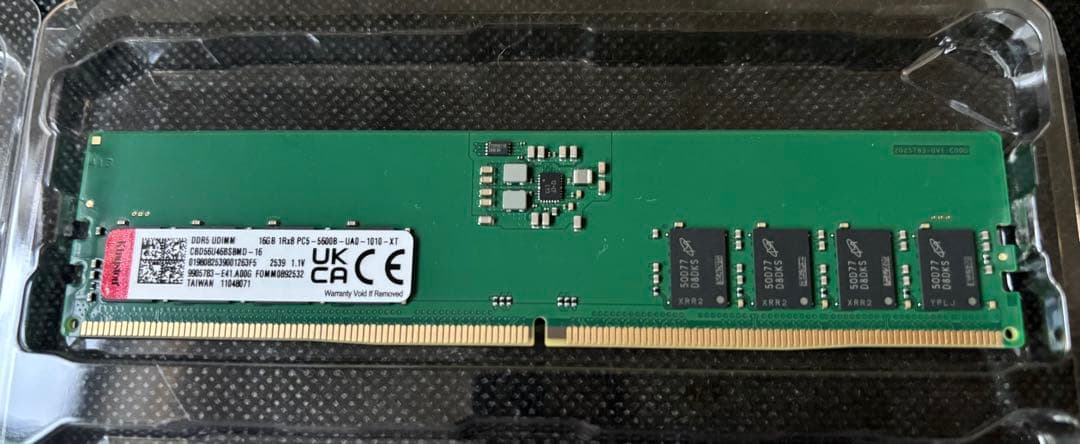 【美品】Kingston DDR5 16GB 5600 メモリ 動作確認済