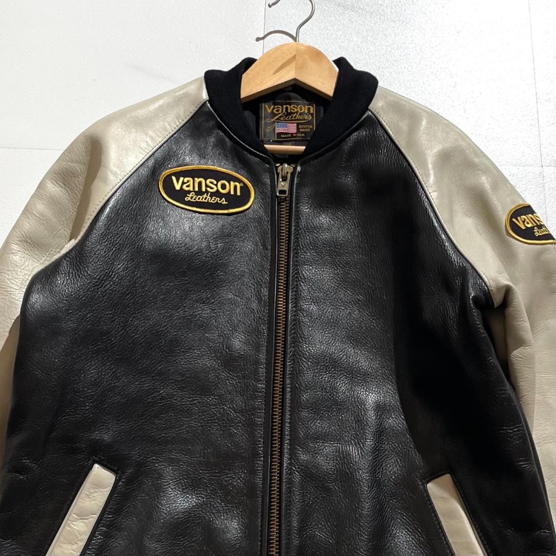 希少　VANSON TJV　ロング　チームジャケット　フルレザー　スタジャン