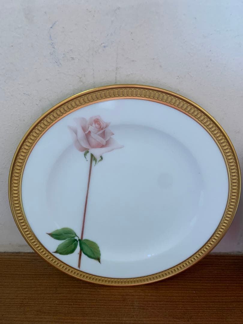 大倉陶園 一本の薔薇 6枚セット 約20cm ¥462,000相当