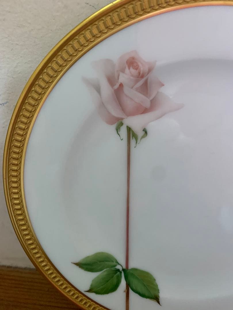 大倉陶園 一本の薔薇 6枚セット 約20cm ¥462,000相当