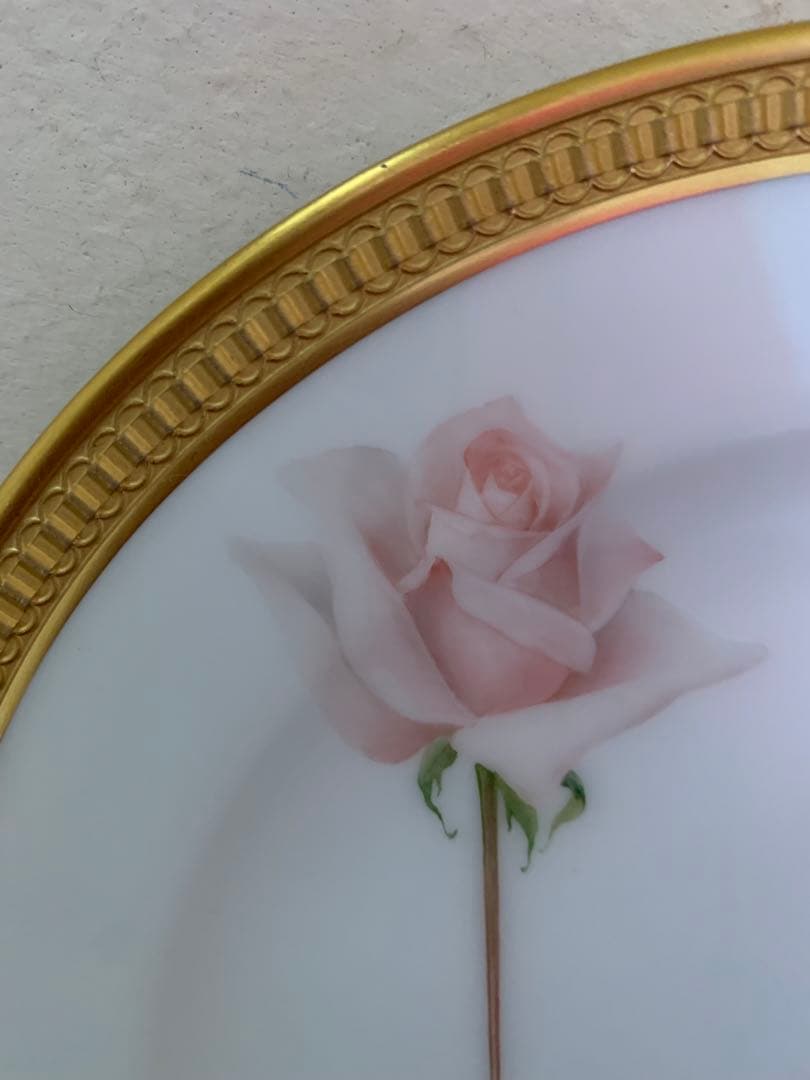 大倉陶園 一本の薔薇 6枚セット 約20cm ¥462,000相当