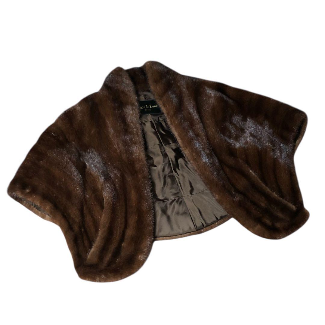 【美品】EMBA エンバ　マホガニーミンク　ショール　ミンクショール　希少