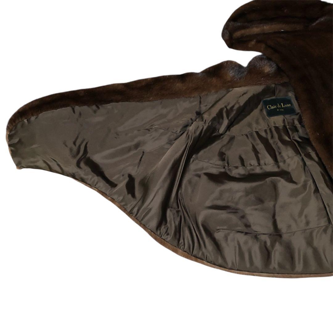 【美品】EMBA エンバ　マホガニーミンク　ショール　ミンクショール　希少