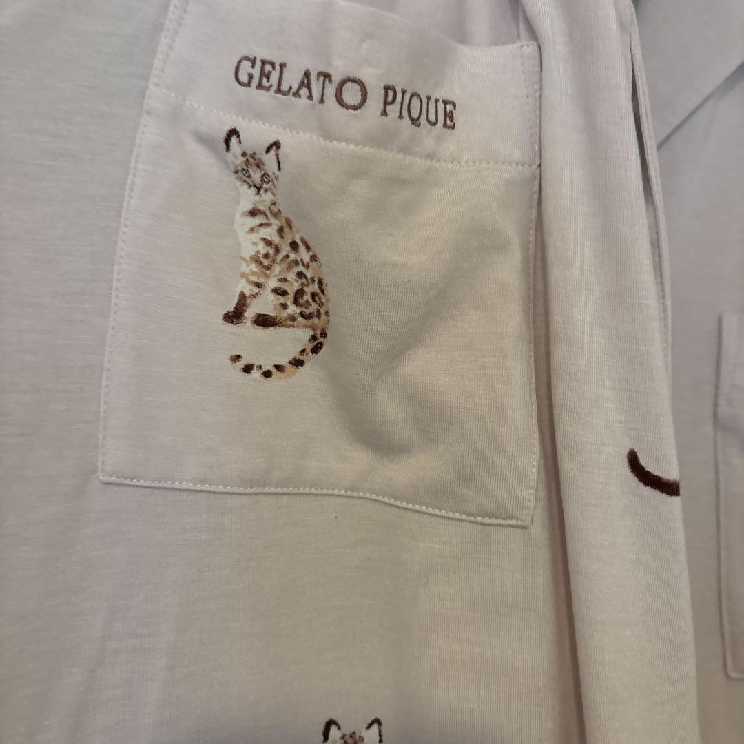 新品タグ付　ジェラートピケ　猫　ルームウェア　キャット　パジャマ　セット　総柄