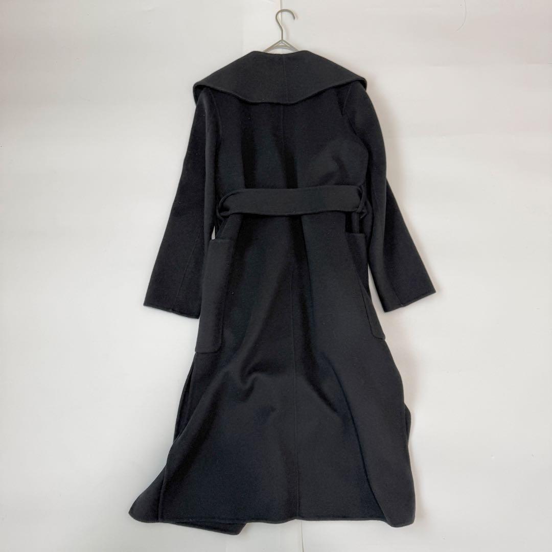 エストネーション ウールビーバーガウンコート ベルト ダブルフェイス　黒　36