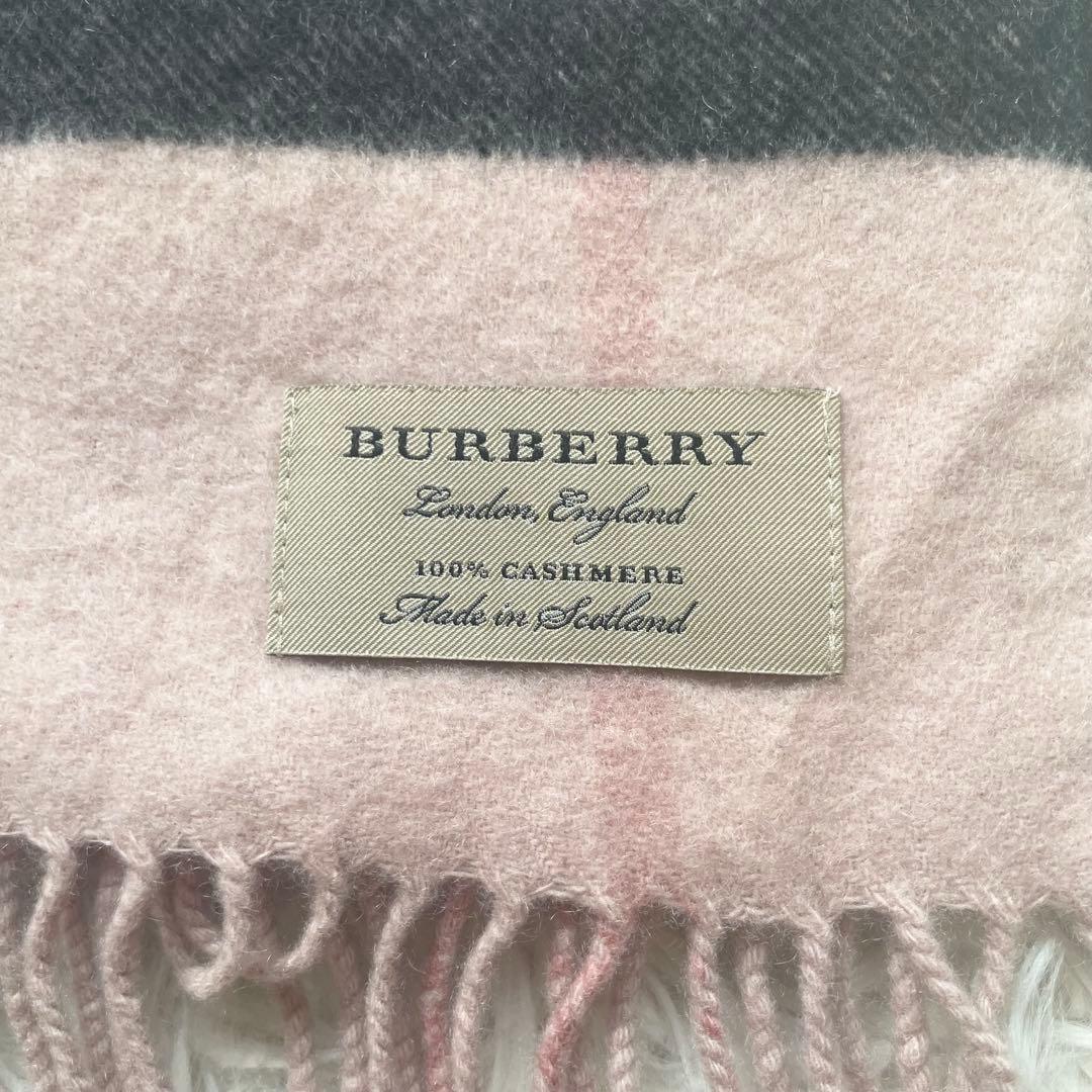【美品】BURBERRY バーバリー マフラー カシミヤ100% メガチェック