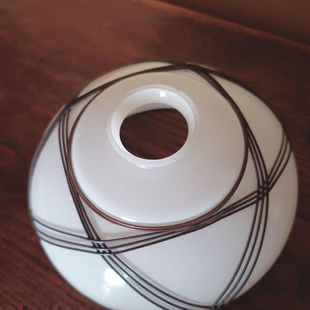 【白】 切子 電笠 ガラス 花模様 被せ 照明 大正 ライト 乳白 シェード