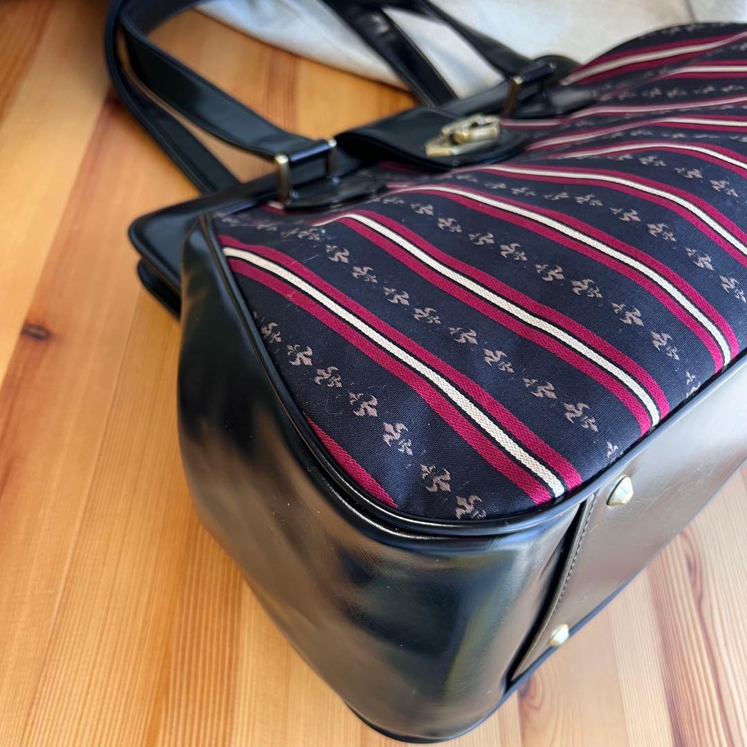 美品✨エクサントリーク レジメンタル柄　ハンドバッグ ボストンバッグ