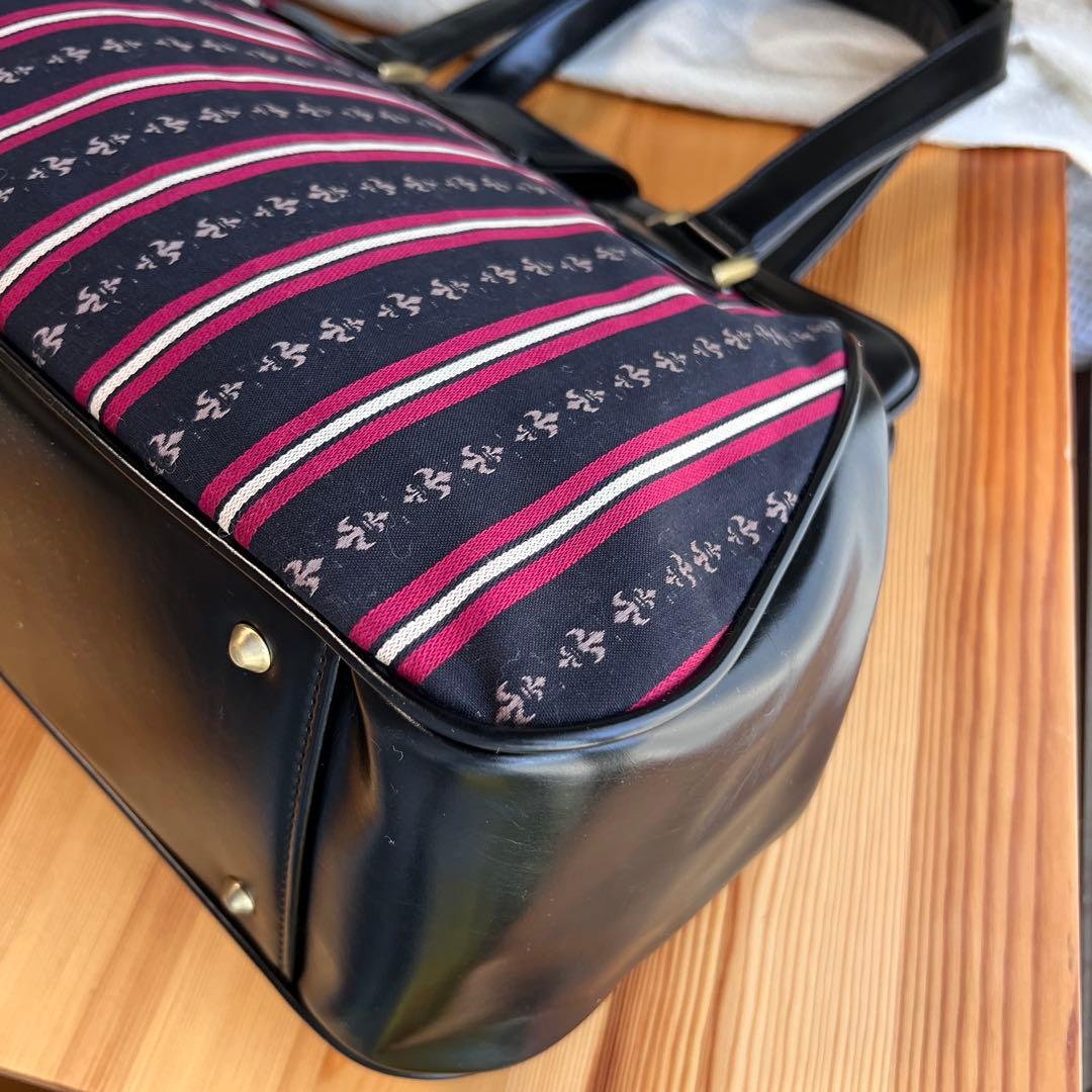 美品✨エクサントリーク レジメンタル柄　ハンドバッグ ボストンバッグ