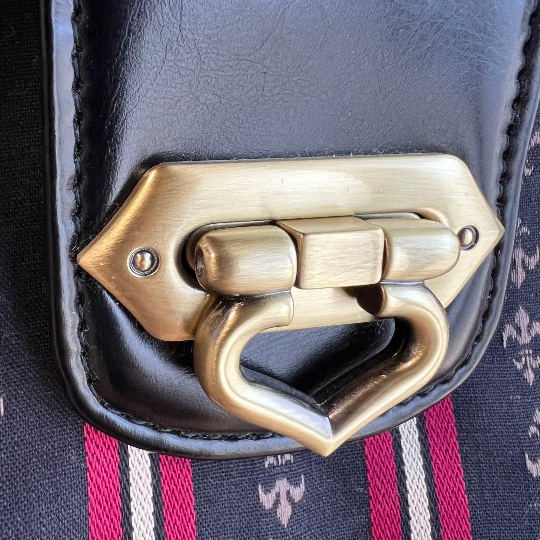 美品✨エクサントリーク レジメンタル柄　ハンドバッグ ボストンバッグ