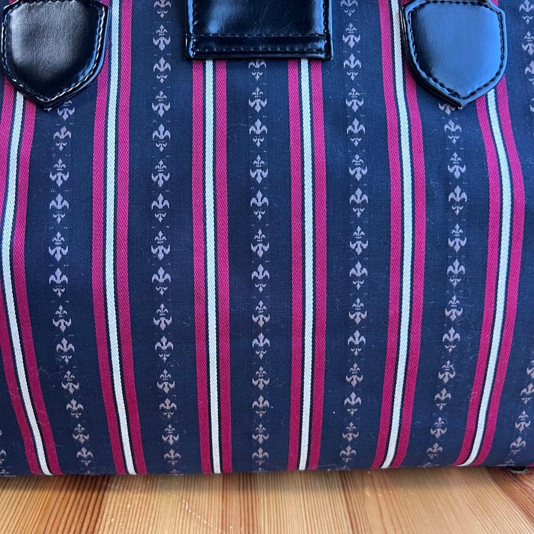 美品✨エクサントリーク レジメンタル柄　ハンドバッグ ボストンバッグ