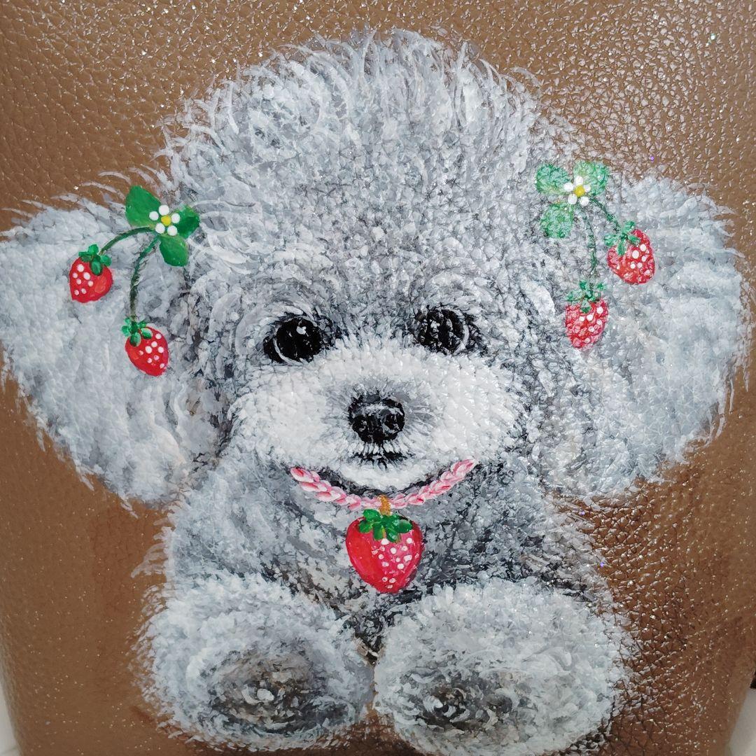 トールペイント♥トイプードルキーケース♥シルバートイプードルバック