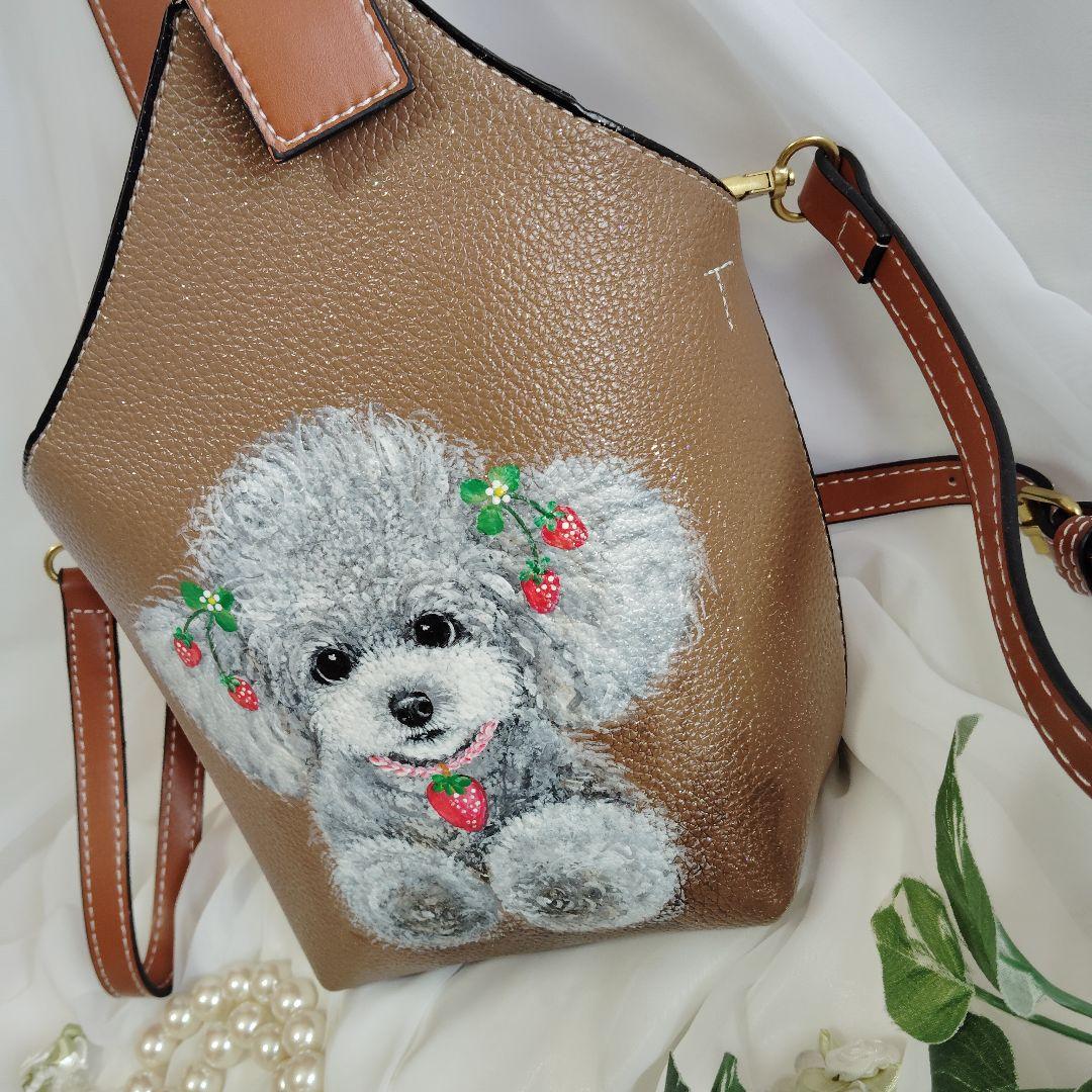 トールペイント♥トイプードルキーケース♥シルバートイプードルバック
