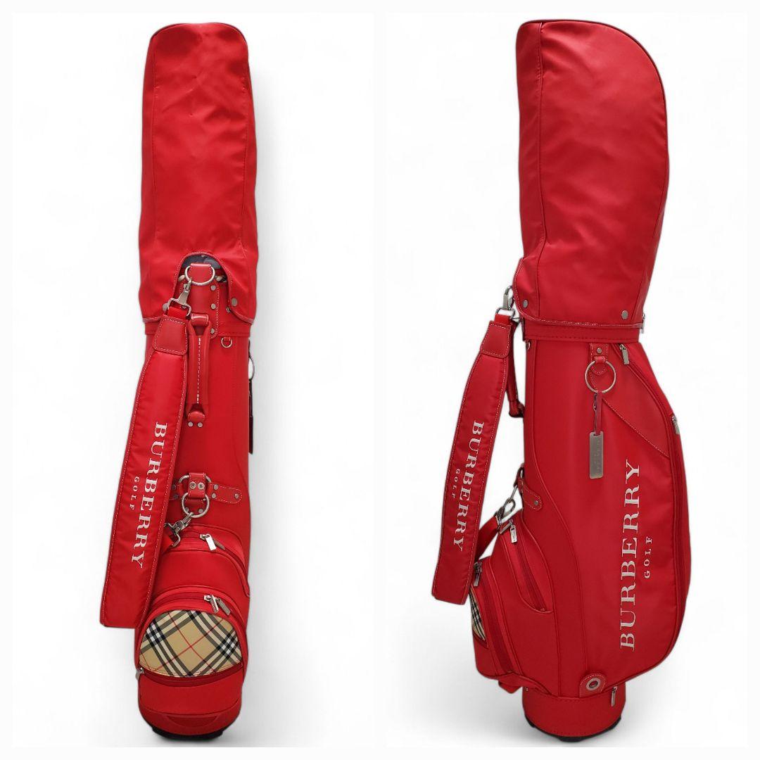 希少 BURBERRY キャディバッグ レッド