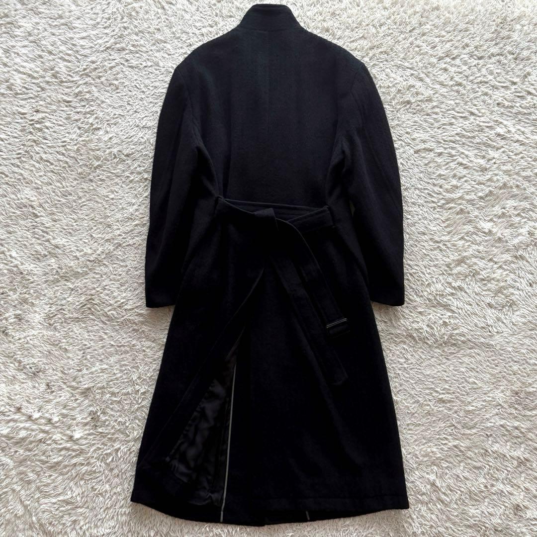 ★希少★ メンズ ティノラス ロングコート ブルーフォックス アンゴラ 比翼 黒