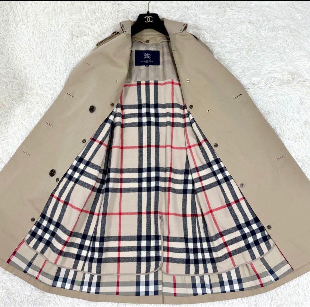 美品　バーバリー メガチェックトレンチコート S