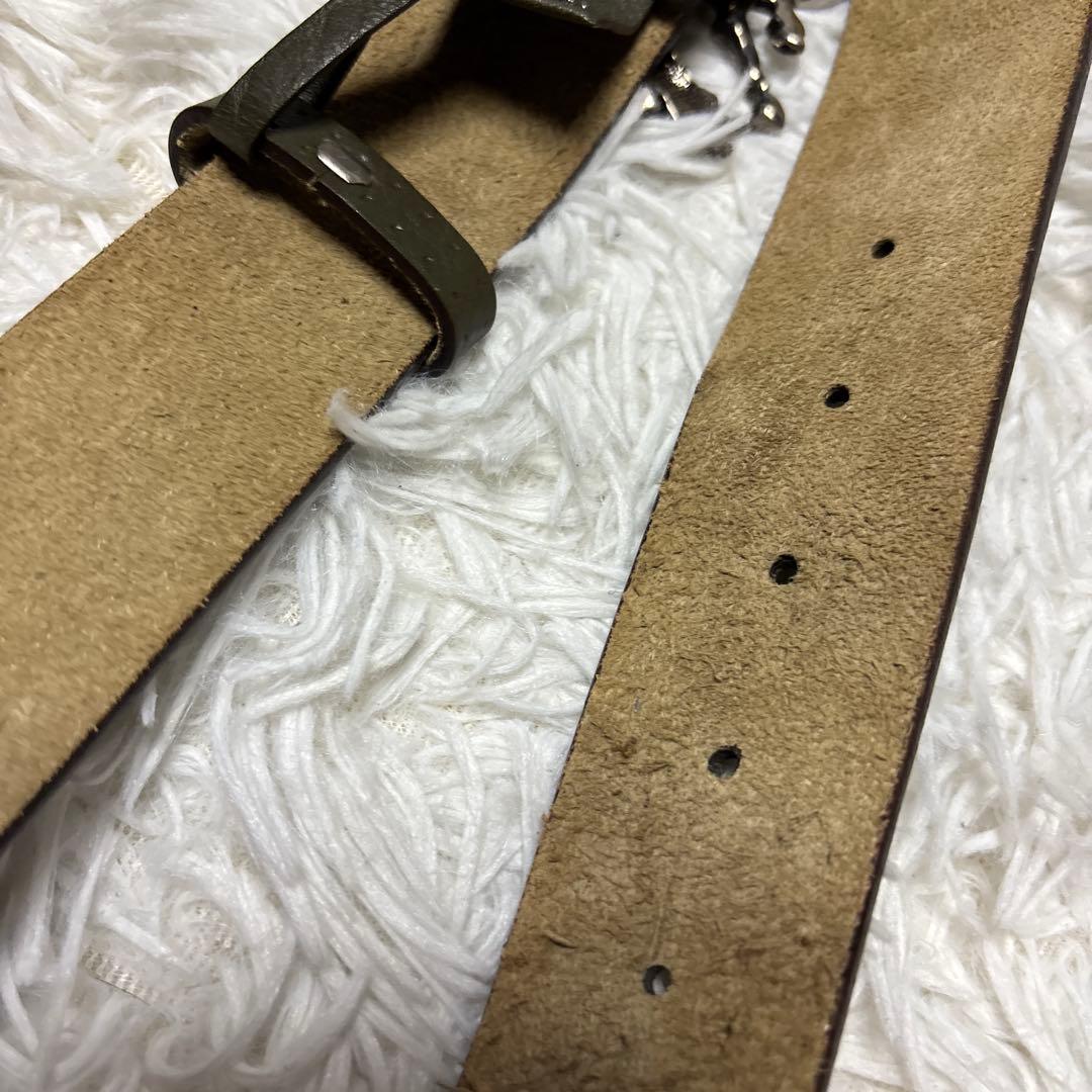 GUCCI グッチ ペガサス ベルト シルバーバックル 本革レザー カーキ 希少