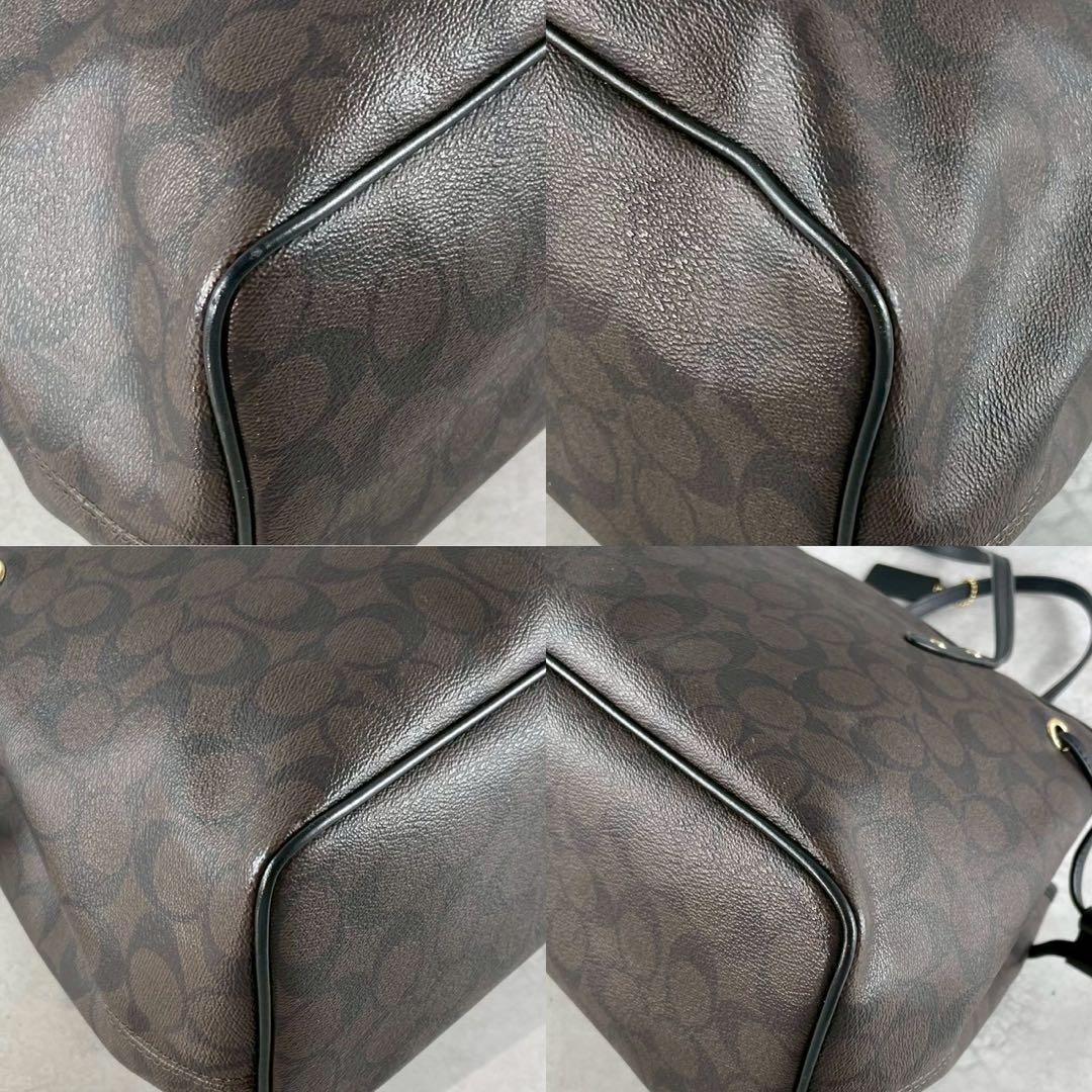 美品✨A4可 コーチ トートバッグ PVC×レザー 本革 シグネチャー 肩掛け