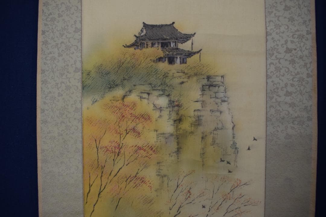 【真作】服部石仙/春夏秋山水図/三幅対/掛軸☆宝船☆Y-989　JM